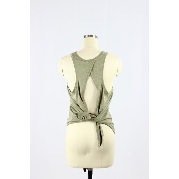 Lot of 2 LULULEMON Size 4 All Tied Up Green White Pima Cotton Tie Back Tank Tops - Picture 12 of 16